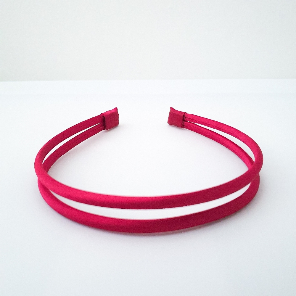 Pink Satin Double Headband